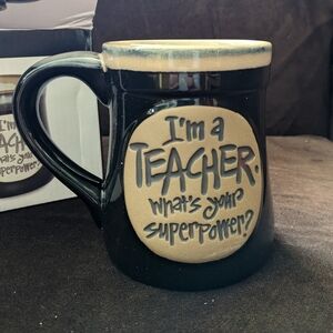 NWT Burton & Burton Black and Tan Teacher Mug